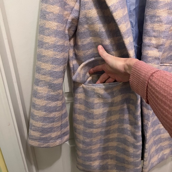 HYFVE Houndstooth Lilac Front Pocket Pea Coat. Size Small. NWOT - Picture 5 of 11